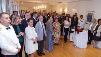 Guests listened to speeches at Turkey’s Victory Day reception on Aug. 29. The Hill Times photograph by Sam Garcia
