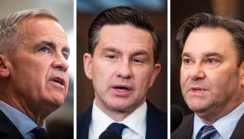 Liberal Leader Mark Carney, Conservative Leader Pierre Poilievre and interim NDP Leader Don Davies. The Hill Times photographs by Andrew Meade.