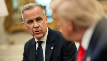 President Donald Trump meets with Canadian Prime Minister Mark Carney, Tuesday, May 6, 2025, in the Oval Office. Photograph courtesy of Flickr/The White House (Official White House Photo by Daniel Torok)