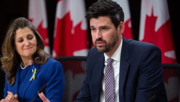 Finance Minister Chrystia Freeland and Housing Minister Sean Fraser speak to reporters on Nov. 28 about the rollout of new measures announced in the government’s fall economic statement. The Hill Times photograph by Andrew Meade