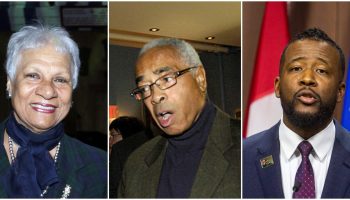 Former senators Anne Cools, left, and Donald Oliver and Nicholas Marcus Thompson. The Hill Times photographs by Sam Garcia, Jake Wright, and Andrew Meade