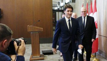 Public Order Emergency Commission (POEC) release Report. The Prime Minister delivering  remarks at a media availability.Parliament Hill West Block. February 17th, 2023. PM J. Trudeau and Ministers departing. The Hill Times photograph by Sam Garcia.