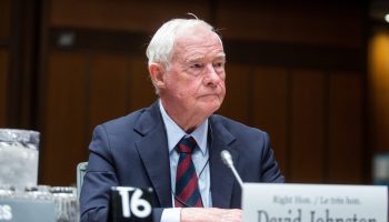 David Johnston, Independent Special Rapporteur on Foreign Interference, appears before the Standing Committee on Procedure and House Affairs meeting in West Block  on  June 6, 2023, to answer questions about foreign interference as calls for his resignation continue for his removal from the position. Andrew Meade