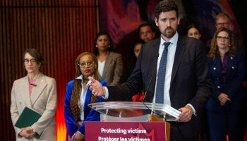Minister of Justice and Attorney General of Canada and Minister responsible for the Atlantic Canada Opportunities Agency Sean Fraser speaks at an announcement at the National Arts Centre on Dec. 9, 2025, outlining the government’s proposed updates to the criminal code. The Hill Times photograph by Andrew Meade