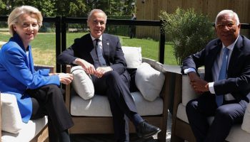 Mark Carney with president of the European Commission, URSULA VON DER LEYEN and the European Council president ANTÓNIO COSTA. Picture courtesy of 
Ursula von der Leyen/X