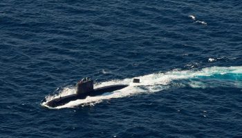 Her Majesty's Canadian Submarine WINDSOR participates in Exercise CUTLASS FURY on September 18, 2016. Photograph courtesy of DND/Cpl. Chris Ringius