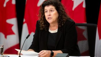 Karen Hogan, Auditor General of Canada, holds a press conference in the National Press Theatre in Ottawa on  Dec. 2, 2024, after delivering her fall performance audit reports to committee earlier in the day. Hill Times photograph by Andrew Meade