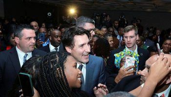 Black History Month event at the NAC. February 8th, 2023. J. Trudeau in the crowd taking selfies pictures with the guests.  The Hill Times photograph by Sam Garcia