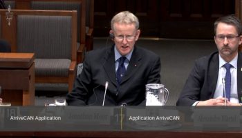 Jonathan Moor, vice-president of Canada Border Services Agency's comptrollership branch speaking at the Government Operations and Estimates on Mar. 26, 2024.