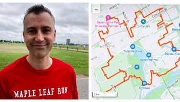 Lib MP Eric St-Pierre and map of maple leaf run