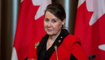 Senator Marilou McPhedran speaks during a press conference on June 2, 2022, to speak publicly for the first time about certain grave concerns on the current status of Canada’s processing of applications from Afghans. The Hill Times photograph by Andrew Meade