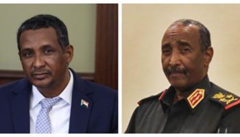 General Mohamed Hamdan Dagolo ‘Hemedti, left, leads the paramilitary Rapid Support Forces, while General Abdel Fattah al-Burhan commands the ‘official’ Sudanese Armed Forces. Photographs courtesy of Wikimedia Commons