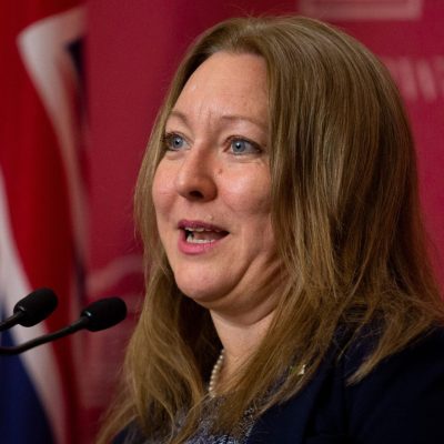 President of the Treasury Board Mona Fortier takes part in a news conference on Wednesday to announce an investment at the University Ottawa on Feb. 15, 2023, that will help the university create a number of French language programs of study. The Hill Times photograph by Andrew Meade