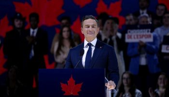 Pierre Poilievre delivers remarks at the Conservative Party convention in Calgary, Alta., on Jan. 30. The Hill Times photograph by Amir Said