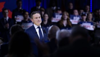 Pierre Poilievre delivers remarks at the Conservative Party convention in Calgary, Alta., on Jan. 30. The Hill Times photograph by Amir Said