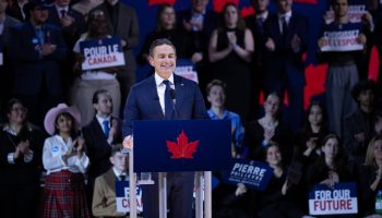 Pierre Poilievre delivers remarks at the Conservative Party convention in Calgary, Alta., on Jan. 30. The Hill Times photograph by Amir Said