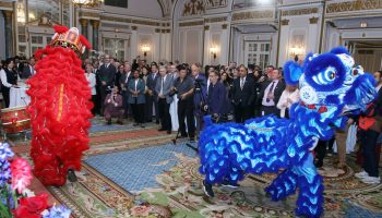 Taiwan National Day 2025-123 Guests at the party marking the 114th national day of Taiwan were entertained with a lion dance at the Château Laurier on Oct. 7.  The Hill Times photograph by Sam Garcia