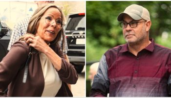 Freedom convoy organizers Tamara Lich, left, and Chris Barber arrive at the provincial courthouse in Ottawa on  Oct. 7, for their sentencings related to the 2022 protest that occupied downtown Ottawa for three weeks. The Hill Times photographs by Andrew Meade