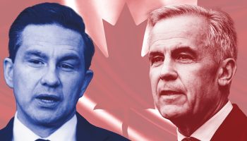 Pierre Poilievre, left, and Mark Carney