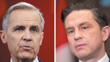 Mark Carney, left, and Pierre Poilievre. The Hill Times photographs by Andrew Meade