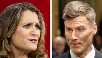 Transport Minister Chrystia Freeland, left, and Infrastructure Minister Gregor Robertson. The Hill Times photographs by Andrew Meade and Sam Garcia
