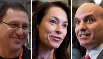 Avi Lewis, left, Heather McPherson, and Nathan Cullen.